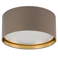 Plafonnier Tissu rond &Oslash; 45 cm Beige Or...