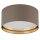 Plafonnier Tissu rond Ø 45 cm Beige Or anti-éblouissement
