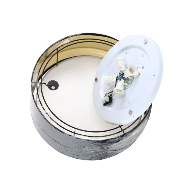 Plafonnier rond Ø 45 cm noir or faible éblouissement 4x E27