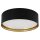 Plafonnier Abat-jour tissu noir or rond Ø 60 cm grand