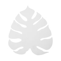 Applique blanche métal 39 cm feuille...