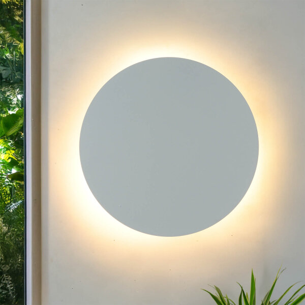 Applique ronde métal Ø 30 cm plat blanc G9 Moderne