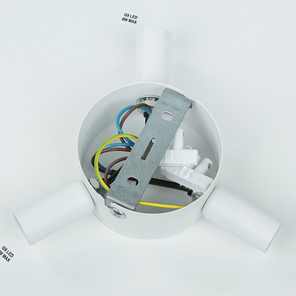 Applique ronde métal Ø 30 cm plat blanc G9 Moderne