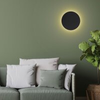 Applique en métal noir Ø 30 cm rond plat