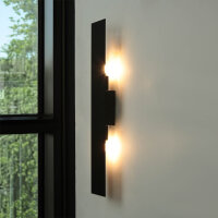 Applique noire Moderne Métal 50 cm long plat...