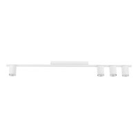 Plafonnier métal 3 flammes blanc 100 cm de long...