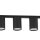 Plafonnier métal noir long 100 cm plat 4 flammes