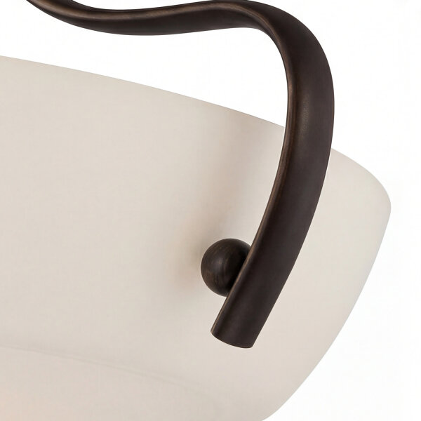 Plafonnier rustique verre métal faible éblouissement couloir
