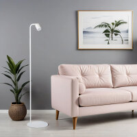 Lampadaire blanc 140 cm petit métal abat-jour...