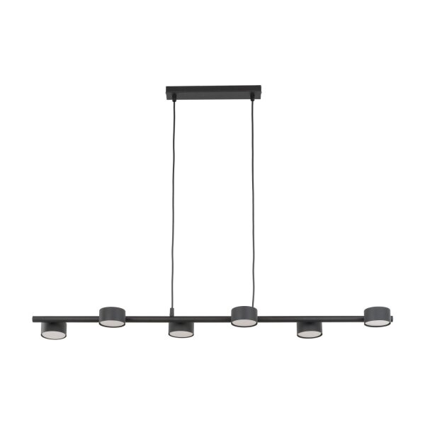Lampe à suspendre noire 6 flammes oblongue table à manger