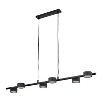 Lampe à suspendre noire 6 flammes oblongue table...