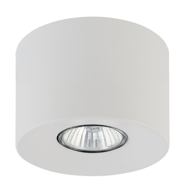 Spot de plafond blanc métal Ø 11 cm rond plat GU10