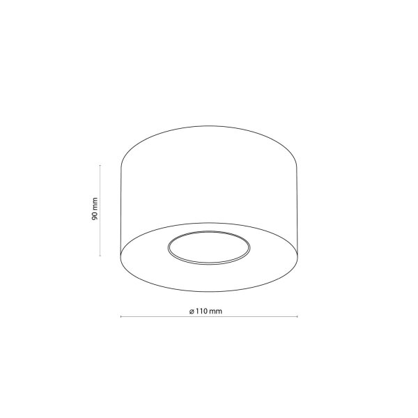 Spot de plafond blanc métal Ø 11 cm rond plat GU10
