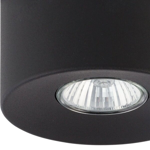 Spot de plafond en métal Ø 11 cm rond petit plat GU10 noir