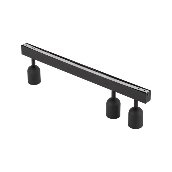 Plafonnier noir 74 cm de long GU10 métal 3-flammes