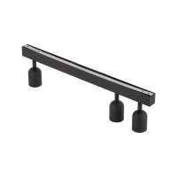 Plafonnier noir 74 cm de long GU10 métal 3-flammes