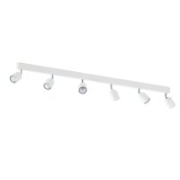 Grand spot de plafond blanc m&eacute;tal 6 flammes 127 cm...