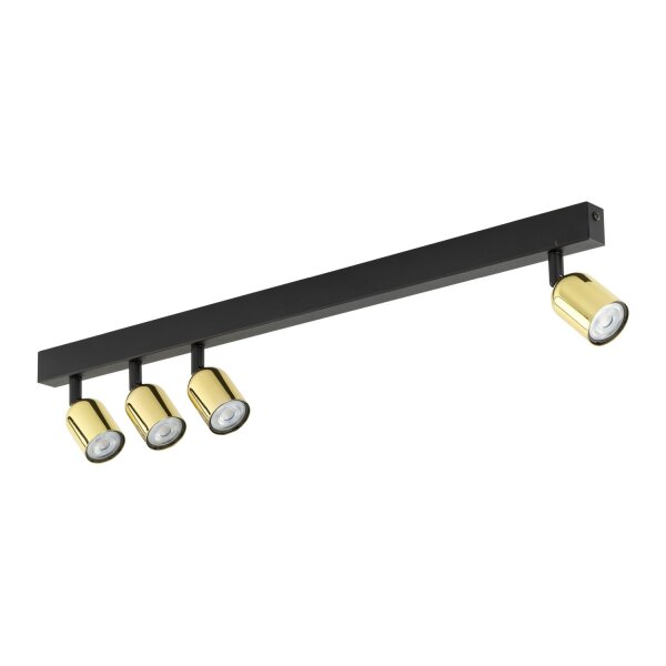 Plafonnier réglable métal 94 cm long noir or