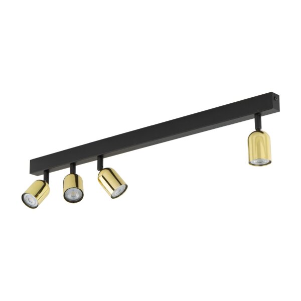 Plafonnier réglable métal 94 cm long noir or