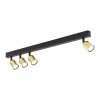 Plafonnier réglable métal 94 cm long noir or