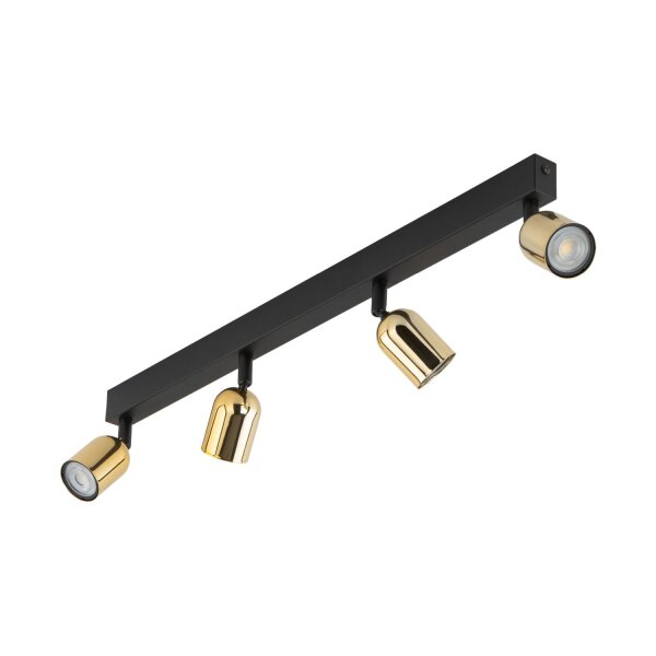 Spot de plafond salon 84 cm long métal noir or