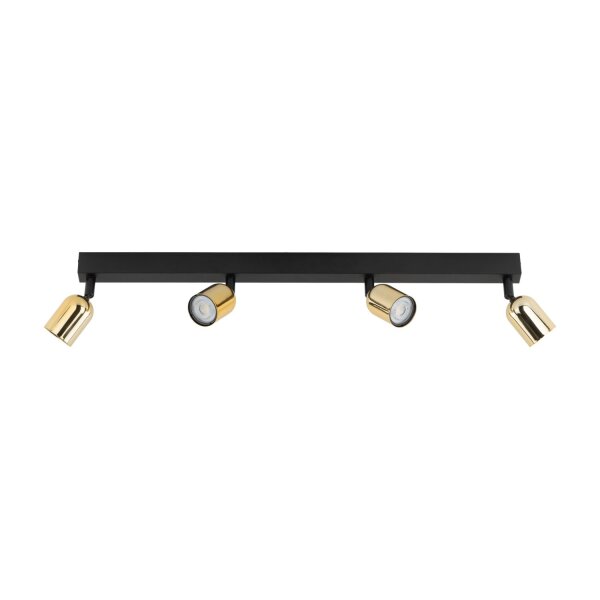 Spot de plafond salon 84 cm long métal noir or