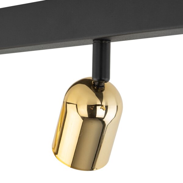 Spot de plafond salon 84 cm long métal noir or
