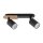 Plafonnier 2 flammes métal bois noir naturel 35 cm