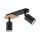 Plafonnier 2 flammes métal bois noir naturel 35 cm