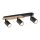 Spot à poser 3 flammes GU10 51 cm Métal Bois Moderne
