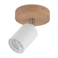 Spot lampe bois m&eacute;tal &Oslash; 10 cm orientable...