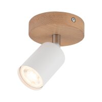 Spot lampe bois métal Ø 10 cm orientable...