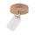 Spot lampe bois métal Ø 10 cm orientable blanc naturel