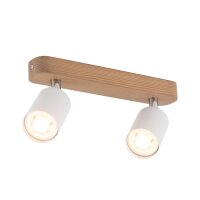 Deckenlampe Weiß Holz Metall länglich 35 cm...