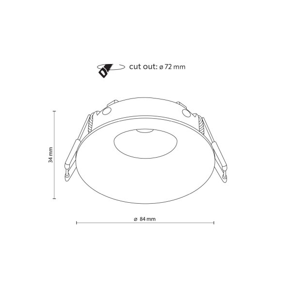 Luminaire encastré rond Ø 84 mm Blanc GU10 IP44 Salle de bain