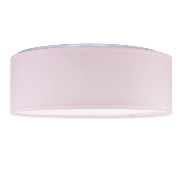 Lampe pour chambre denfant Rose Ø 38 cm rond plat abat-jour en tissu