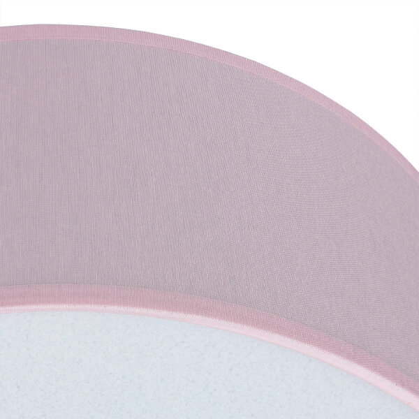 Lampe pour chambre denfant Rose Ø 38 cm rond plat abat-jour en tissu