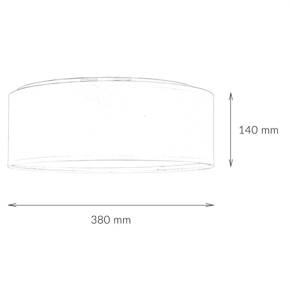 Lampe pour chambre denfant Rose Ø 38 cm rond plat abat-jour en tissu