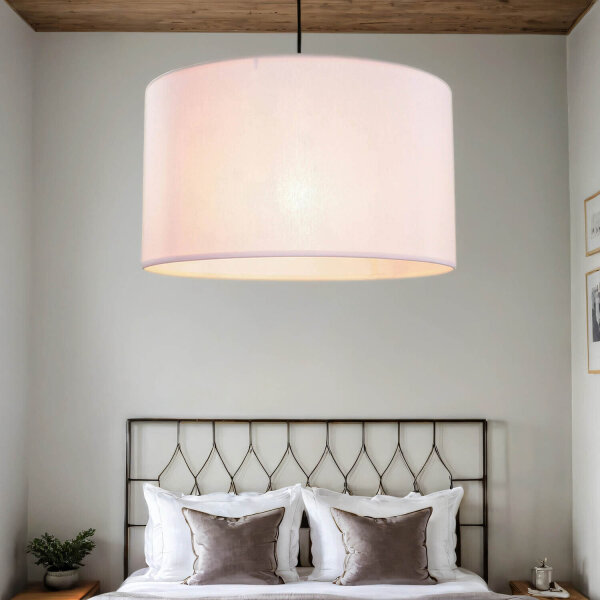 Lampe à suspendre Enfants Bébé Rose Ø 40 cm rond Abat-jour en tissu