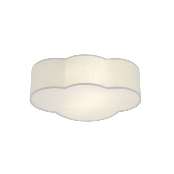 Lampe pour chambre denfant Gris Tissu Gris plat 2x E27 Nuage