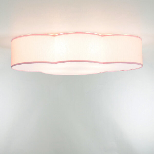 Lampe nuage Rose Tissu 62 cm de long 4x E27 Bébé Enfants