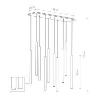 Lampe à suspendre CULT Blanc 10-flmg Salon Lampe