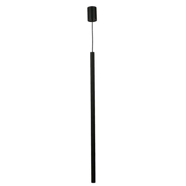 Lampe à suspendre noire métal cylindre G9 étroit