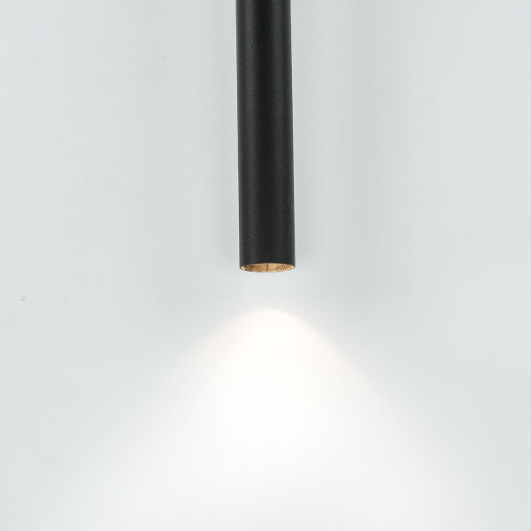 Lampe à suspendre noire métal cylindre G9 étroit