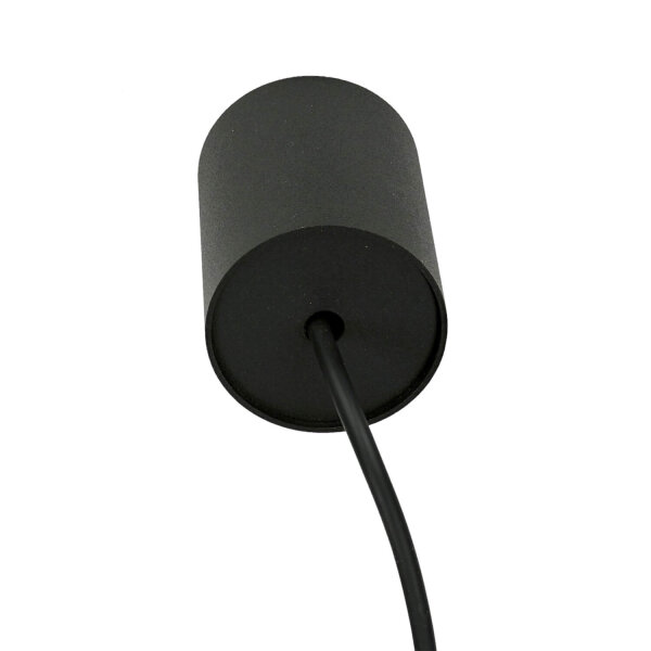 Lampe à suspendre noire métal cylindre G9 étroit