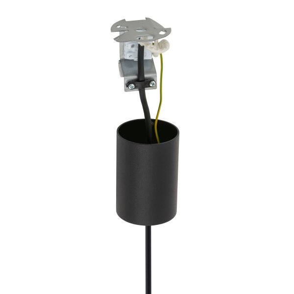 Suspension en métal noir Ø2,5cm rond élégant