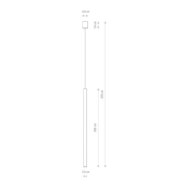 Suspension en métal noir Ø2,5cm rond élégant