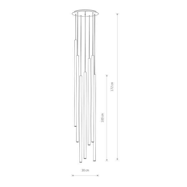 Lampe à suspendre laiton 7 flammes ronde Design moderne élégant
