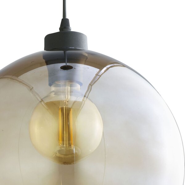 Lampe à suspendre Boule Ø 30 cm E27 verre fumé réglable