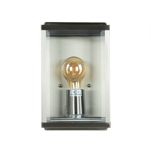 Applique murale dextérieur moderne carrée E27 argent satiné